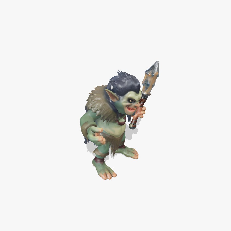 Goblin Warrior Character Model  Rigged and Animated